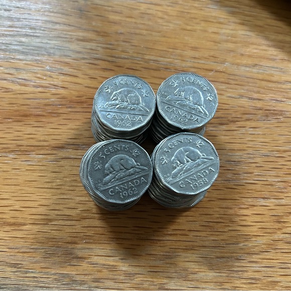 Canadian 5 Cent Beaver 🦫 Nickel Bundle - 1 Roll = 40 coins - Picture 2 of 11